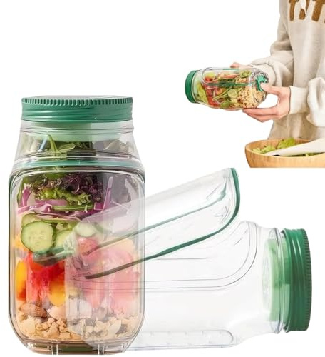 Genérico Salad pod, Recipiente de ensalada con apertura lateral, contenedor portátil de ensalada 2025, caja de aperitivos con tapa, adecuado para el hogar, al aire libre, viajes y fiestas