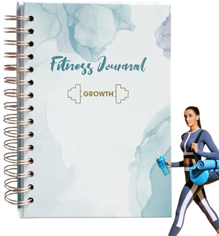 Agenda d'entrainement de fitness - Format portable et compact - Suivi des habitudes texturé - Pages de notes de progression - Invites d'exercices inspirantes - Parfait pour les séances d'entraînement