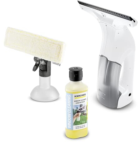 Kärcher KWI 1 Plus D500 Window Vac Damaged Box, Cordless Handheld, with Spray Bottle, Microfibre Cloth and 500ml Cleaning Concentrate