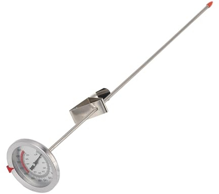 Yosoo Health Gear Thermomètre de Cuisson Thermomètre à Viande en Acier Inoxydable avec Sonde de 40 Cm, Cadran Mécanique de 50 à 550 F et Clip pour Friture à l'huile, Grillades, Fabrication de