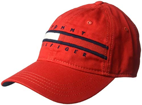 Tommy Hilfiger Men's Dad Hat Avery Hat, -RACING RED, O/S