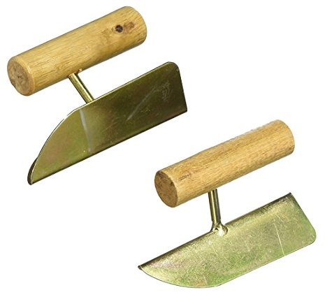 XMHF Outside Inside Corner Trowel Hand Tool Hardware with Wooden Handle 2Pcs