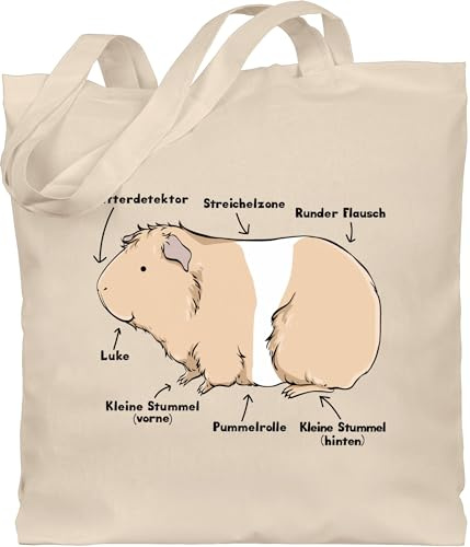 Shirtracer - Baumwolltasche - Tiere Hase & Co. - Meerschwein Anatomie I Meerschweinchen I Geschenk Meerschweinchen Liebhaber