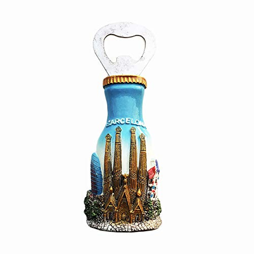 3D Barcelona Kühlschrankmagnet, Harz, Souvenirs, Flaschenöffner, handgefertigt, Dekoration für Zuhause und Küche