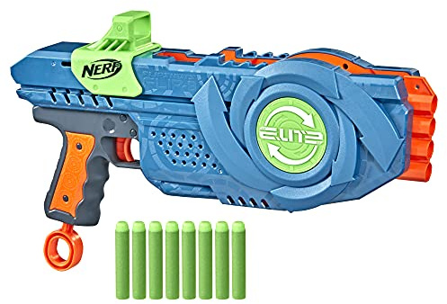 NERF Elite 2.0 Flipshots Flip-8 Blaster with 8 Dart Barrels That Flip to Double Your Blasting, 8-Dart Capacity, 8 Official Elite Darts