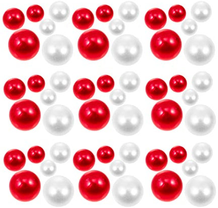 Garneck 500 Stück Make- Up- Jumbo- Geburtstagsperlen Rote Mittelfüller Pinseldekorationen Perlenhochzeiten Weiße Kunstperlen Zuhause Eleganter DIY- Halter Polierte Perle Wassersimulation