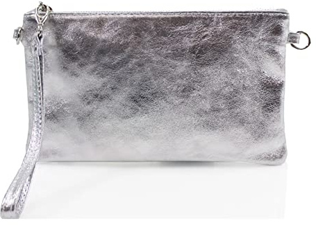 clicktostyle Shinny Metallic Leather Wristlet Clutch Pouch Purse Handbag Women Crossbody Strap Shoulder Bag 8890
