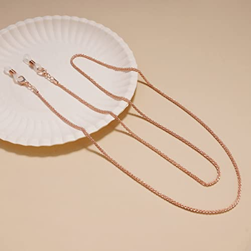 Brillenkette Fashion Chic Womens Eyeglass Chains Sonnenbrille Reading Beaded Bling Glasses Chain Eyewears Cord Holder Necklace Strap Rope Rosegold
