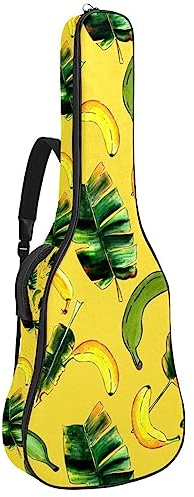 Akustisk gitarrväska vattentät gitarrer ryggsäck tjock mjuk vadderad bananblad klassisk gitarrväska, flerfärgad, 42.9x16.9x4.7 in, Väskorganiserare