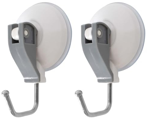 Vakuum Saugnapf Haken, 2 Stück Extra Stark Saugnapf Haken aus Kunststoff, Großer Vakuum Wandhaken Abnehmbaren Handtuchhaken Saugnapfhaken Ohne Bohren Max. Tragkraft 5 KG für Küche, Badezimmer, Fenster