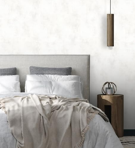 GAULAN 128798 Papier peint vinyle lavable effet mur béton relief blanc pour mur salon cuisine bain chambre couloir stanza salle à mange tête de lit - Rouleaux de 10 m x 0,53 m