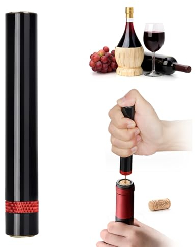 1 Pcs Air Pressure Pump Bottle Opener,Wine Opener Wine Pump Easy Cork Remover Corkscrew,Air Pressure Pump Wine Bottle Opener,Air Pressure Cork Remover Tool Gift for Home Party Restaurant (Red)