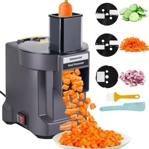 GAORUTO Rallador Queso Eléctrico Trituradora Verduras para Pepino Zanahoria Patata Nueces Chocolate Cortador Zanahoria Y Patata De Gran Diámetro Cortador Verduras Eléctrico Multifuncional A