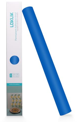 LOKLIK Self Adhesive Vinyl Roll - Permanent Vinyl for Signs, Decals & Crafts, Resistant to Outdoor Conditions & Washing - Crafting Material for Personalised Designs (Matte Blue)