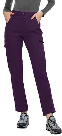 ATLASLAVA Wanderhose Damen Winter Gefüttert Softshellhose Skihose Winterhose Frauen Wasserdicht Trekkinghose Outdoor Hose Lila S