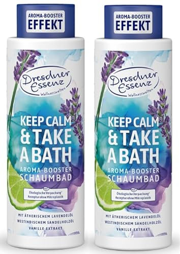 2er Pack Dresdner Essenz Aroma-Booster Schaumbad Keep Calm & Take a Bath 2 x 500 ml