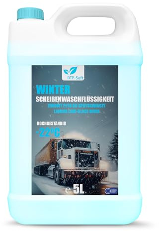 5L Scheibenfrostschutz Gebrauchsfertig -22° Frostschutz Reiniger | Fertige Scheibenwaschflüssigkeit | Winter-Scheibenreiniger 5 L | 1x 5 Liter Winter Scheibenfrostschutz