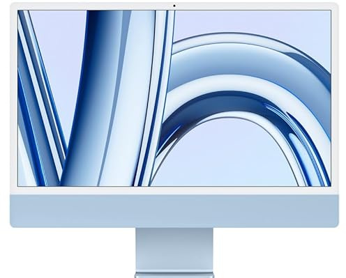 2023 Apple iMac mit Apple M3 Chip mit 8-Core CPU und 10-Core GPU (24-zoll, 8GB RAM, 256GB SSD Kapazität, 2 Anschlüsse) Blau (Generalüberholt)