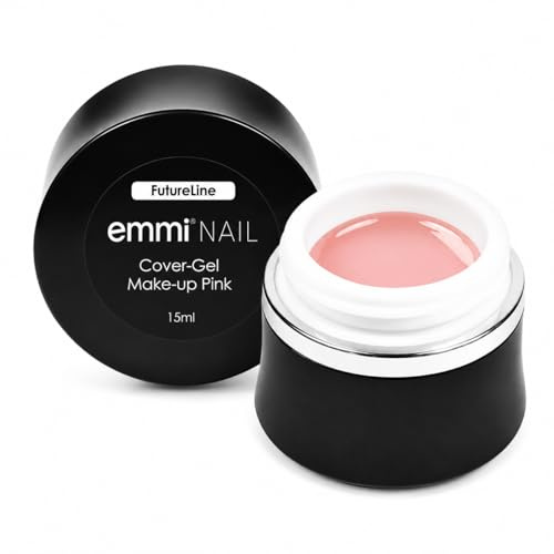 Emmi-Nail Futureline Cover-Gel Make-up Pink 15ml | LED UV Aufbaugel für Gelnägel, Mittelviskos, selbstglättend & abdeckend