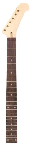 WUQIMUSC E-Gitarrenhals mit 22 Bünden, 648 mm Mensurlänge, verschraubte Ferse, Gitarrenhals, Bananen-Kopfplatte mit Sicherungsmutter, Bodenverstellung