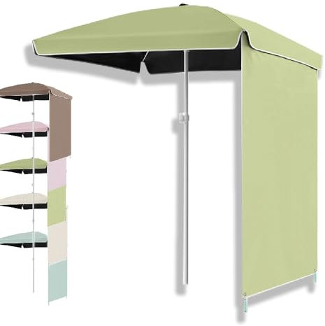 OPOLDBDMAC 160cm 200cm Mercato Ombrellone Spiaggia Ombrellone Antivento con Parasole Tenda, Ombrello Esterno Portatile Leggero per Il Campeggio(Green,1.6m/5ft)