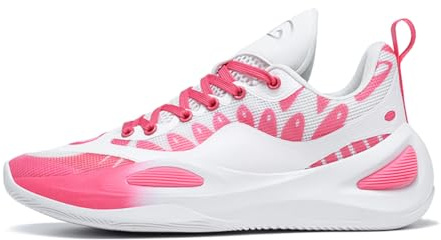 Voguerra Barn Basketskor Plan Sportskor Skola Liga Löpning Träning Gata Utomhussportskor Basketbollsfans(Pink,39 EU)
