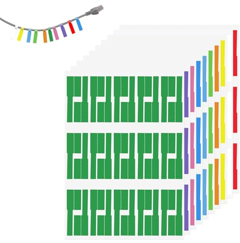 300 Piezas Etiqueta de Cables Autoadhesivo, etiquetas cables electricos, marcadores de cables eléctricos, Impermeable, Resistente a la Rasgaduras, para Marcar Identificar Organizar Cables y Cables