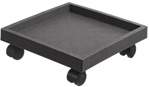 MERRYHAPY Palet Ruedas para Jardineras Cuadrado Bandeja Extraíble Base Engrosada Ruedas Giratorias Compatible Macetas de Varios Materiales Fácil de Limpiar para Decoración de Interiores y Exteriores
