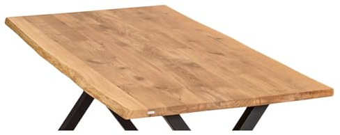 ABL HOLZ-ZENTRALE Tischplatte Eiche Massiv 4 cm mit Baumkante –180x85x4 cm - Schreibtischplatte & Esstischplatte – Massivholzplatte - Natur Geölt