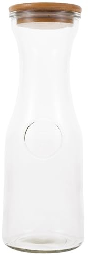 ULTECHNOVO Bouteille de Jus en Verre Transparent 1000 Ml Bouchon Étanche, Gourde Réutilisable pour Boissons, Lait et Smoothies, Bouteille Portable pour Usage Quotidien et Voyage
