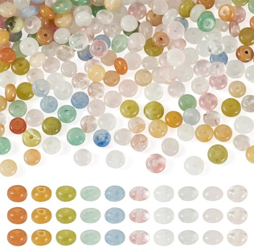 Cheriswelry 300 st ädelstenspärlor 4 mm rondell naturliga ädelstenar pärlor abacus lösa distanspärlor för smyckestillverkning armband halsband gör-det-själv hantverk