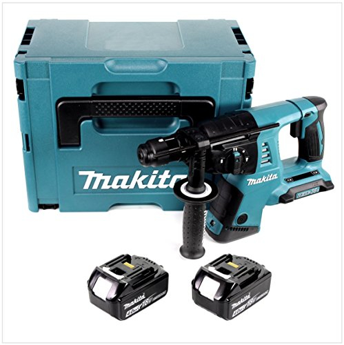 Makita DHR 264 2 x 18 V / 36 V Li-Ion SDS Plus Akku-Bohrhammer in Makpac 4 mit Einlage + 2 x BL 1840 18 V 4,0 Ah Li-Ion Akku