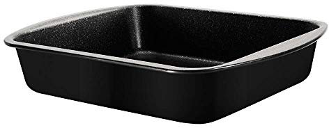 BERLINGER BH-1434 - Teglia da forno in granito, 40 x 28 x 5,7 cm, colore nero/argento