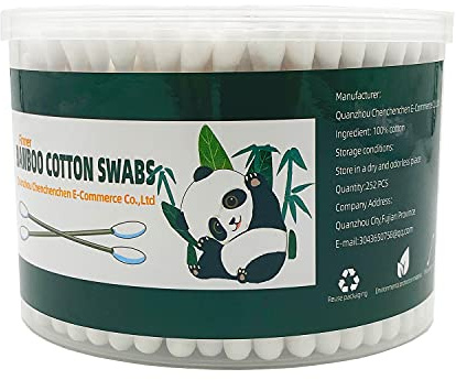 Thick Cotton Swabs,XL Size Natural Bamboo Cotton Buds,Organic Biodegradable, Large Double Tips Swabs, Extra Absorbent Cotton Swabs For Cleaning