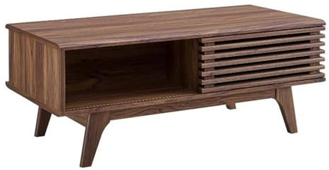 Modway Render Mesa de centro moderna de mediados de siglo en nogal
