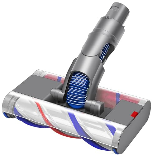 Italdos Brosse Rotative Omnidirectionnelle Motorisée Électrique Turbo compatible pour Dyson V6 DC58 DC59 DC61 DC62 Dégagement Rapide avec Double Rouleau Poils Délicats pour Sols Durs et Parquet