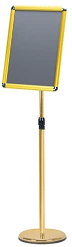 HBLZGBL Infoständer Höhenverstellbar Aluminium A3 Plakatständer Informationsständer Präsentationsständer Werbeständer mit Sicherheitsecke (Color : Gold)