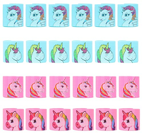YAAVAAW 24 Pezzi Mini Molle a Spirale Unicorno,Gadget Compleanno per Bambini,Regalini Fine Festa Invitati Riempitivi Invitati Riempitivi,Giocattoli Antistress per Adulti e Bambini,Calze Natalizie