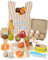 Lehoo Castle Wooden Kitchen Toys, Play Food for Toddlers 3+ Year Old, Toy Food with Fruit and Veg Toys, Play Food Sets for Children Kitchen, Pretend Play Gift for Boys Girls
