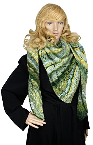 Dreiecks-Schal hand-gestrickt Damen leicht asymmetrisches Dreieckstuch