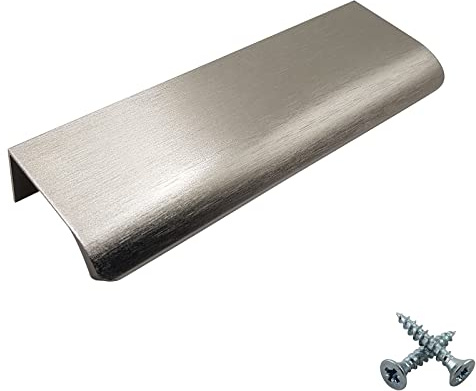 M4TEC Poignée de traction invisible profil porte meuble tiroir Quincaillerie de placard armoire de cuisine chambre garderobe dissimulé caché Inox brossé Série VD3: Entraxe 96 mm pack de 10