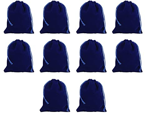 SHTGOI Bolsas de terciopelo para joyas, 10 unidades, 13 x 18 cm, bolsas de terciopelo con cordón, bolsa de terciopelo, cordón, para Navidad, fiestas, bodas, regalos, color azul real