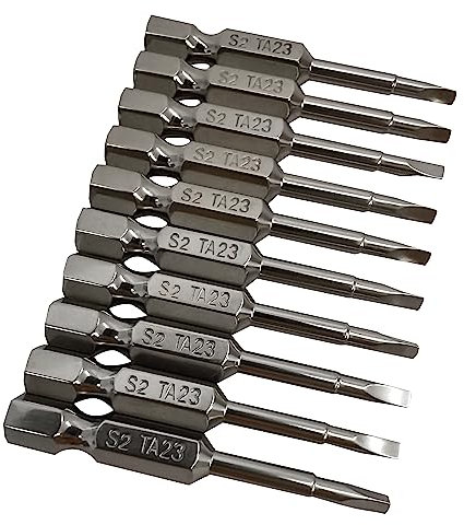 TA - Juego de puntas de destornillador de cabeza triangular de 2,3 mm, puntas de destornillador magnéticas triangulares de acero S2, broca triangular de vástago hexagonal de 1/4, 50 mm de longitud, 10
