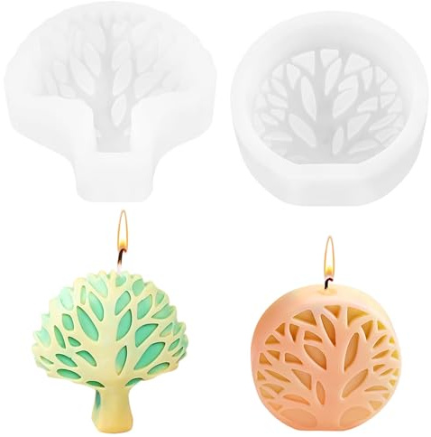 Moldes de silicona, 2 unidades, árbol de la vida, molde de silicona, para aromaterapia, vela, jabón