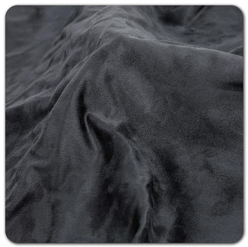 Folindo® Mikrofaserstoff Folie Dunkel Grau 200 x 152cm - Selbstklebende Luftkanal Autofolie Blasenfrei - Wildleder Velours Optik Strech Dehnbar