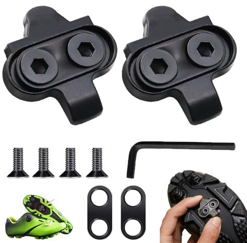 RXKFIGX 1 Ensemble de Crampons de Vélo SPD Cleats Bike Pédales de vélo Pédales Accessoires de vélo Kit d'accessoires de vélo Plaque de sécurité Accessoires – Noir avec clé hexagonale