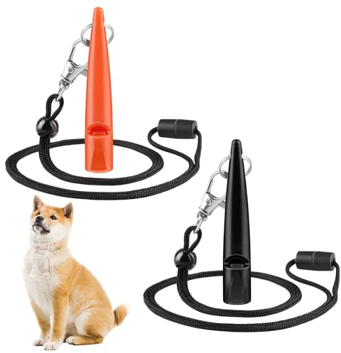ATOYOGA Hundepfeife für effektiven Rückruf,Trainingspfeife mit standardisierter Frequenz,Pfeifenband für bequemes Tragen, Laut & Weitreichend, Ideal für Hundeausbildung (Schwarz+Orange)