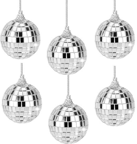 6 Pezzi Specchio Palle da Discoteca,Disco Mirror Ball,Sfera a Specchio da Discoteca,Palla a Specchio da Appendere, Disco Mirror Ball,Per la Decorazione Dell'albero Di Natale,Decorazione Della Casa