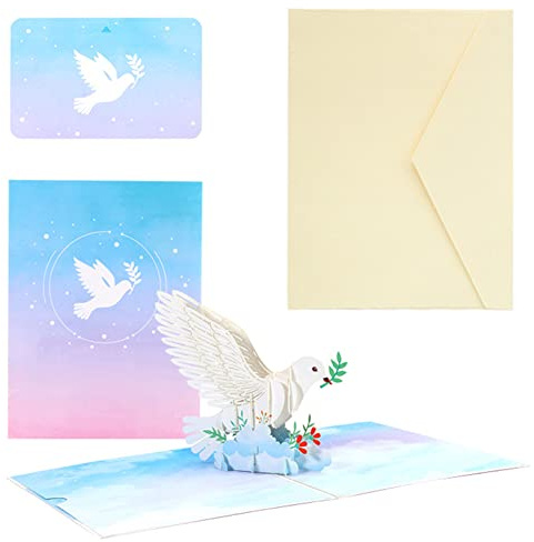 Dopkort med duva, kort för dop, 3D popup-kort, 3D-kort nattvard, kort för nattvard, 3D-nattvardsgång, konfirmationskort, för pojkar flickor första nattvarden konfirmation dop dekoration