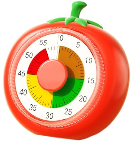 Temporizador Visual De 60 Minutos para Niños - Reloj De Cocina Mecánico con Diseño De Frutas | Herramienta De Gestión del Tiempo con Alarma Pa
